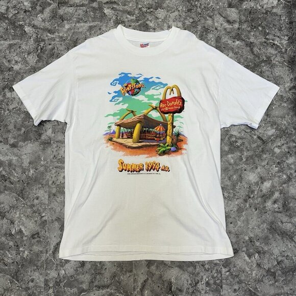 Vintage 90s 1994 Summer The Flintstones McDonald's Single Stitch T-Shirt XL - Picture 1 of 8